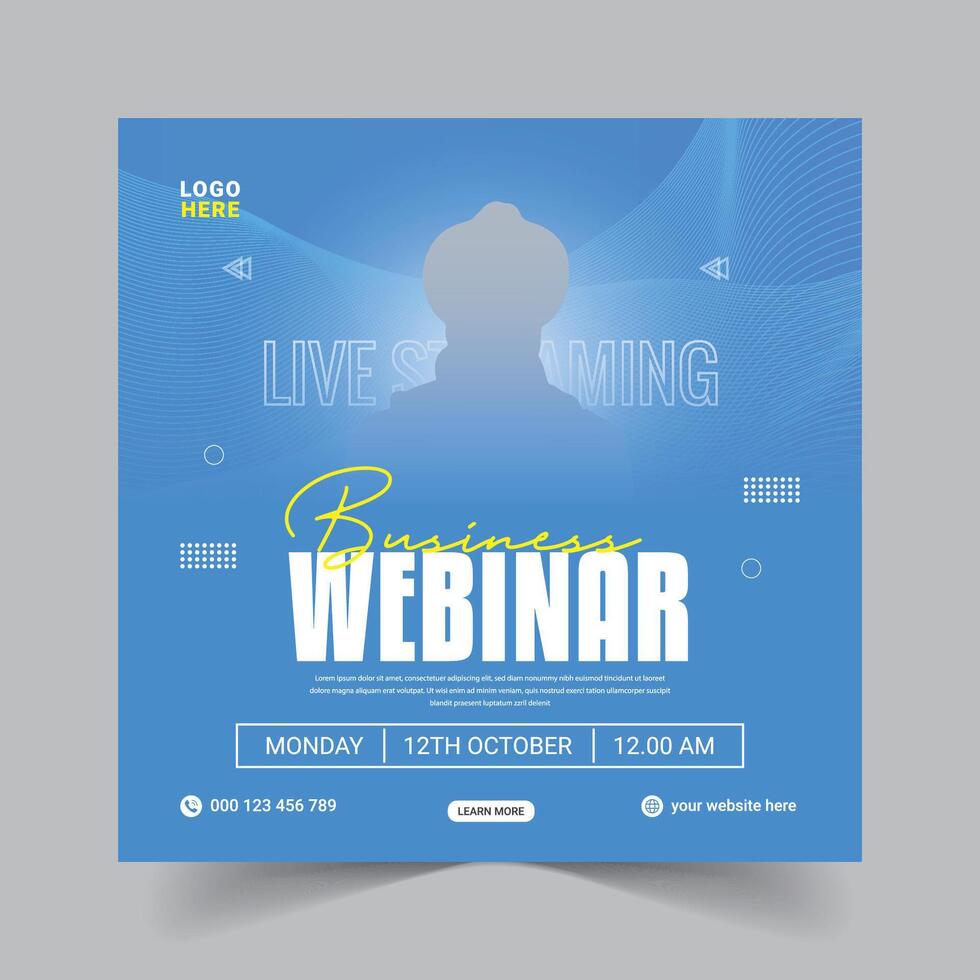 Professional Webinar Promo Poster EPS for Social Media vector