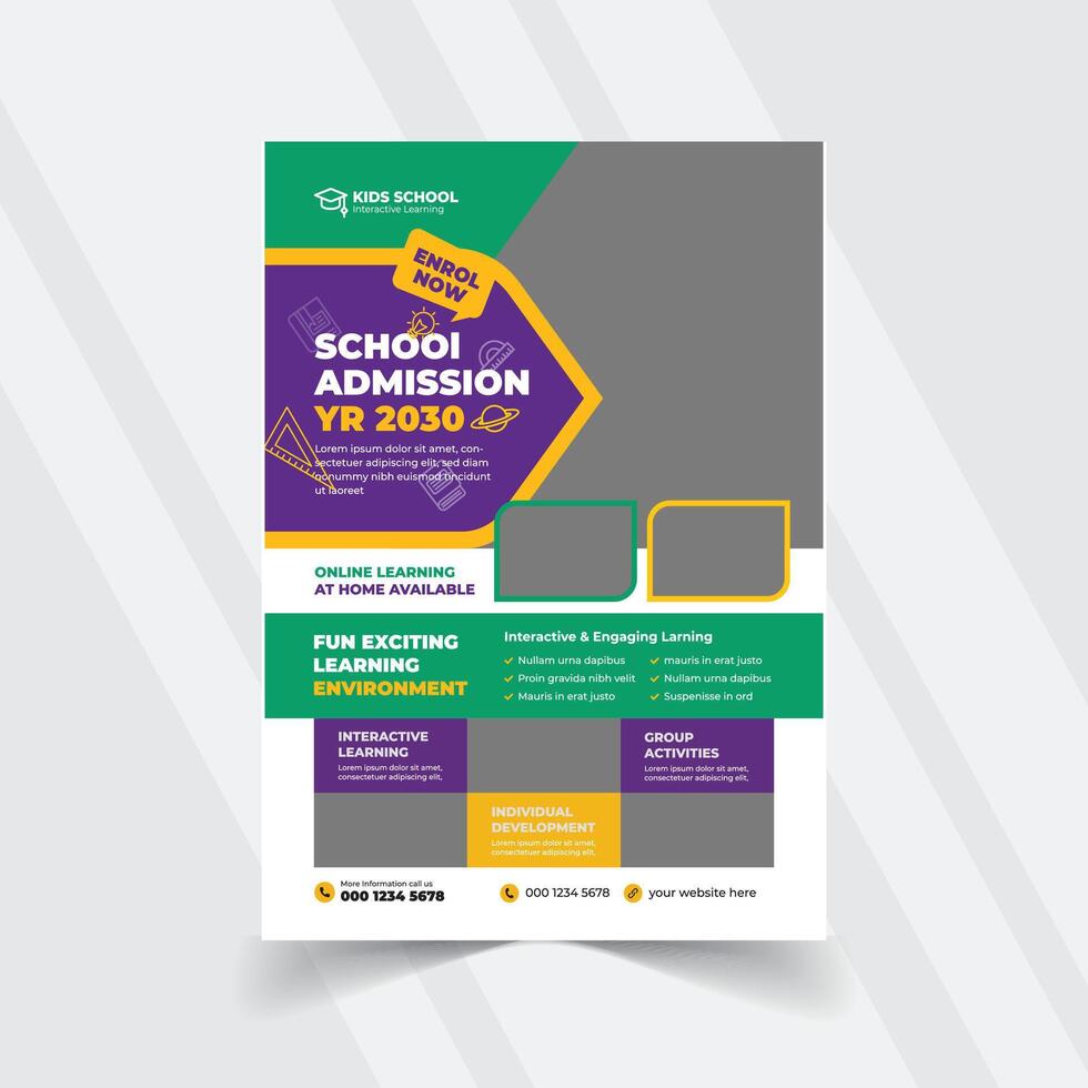 Fun Kids Learning Design for Flyers and Posters. Free Art vector