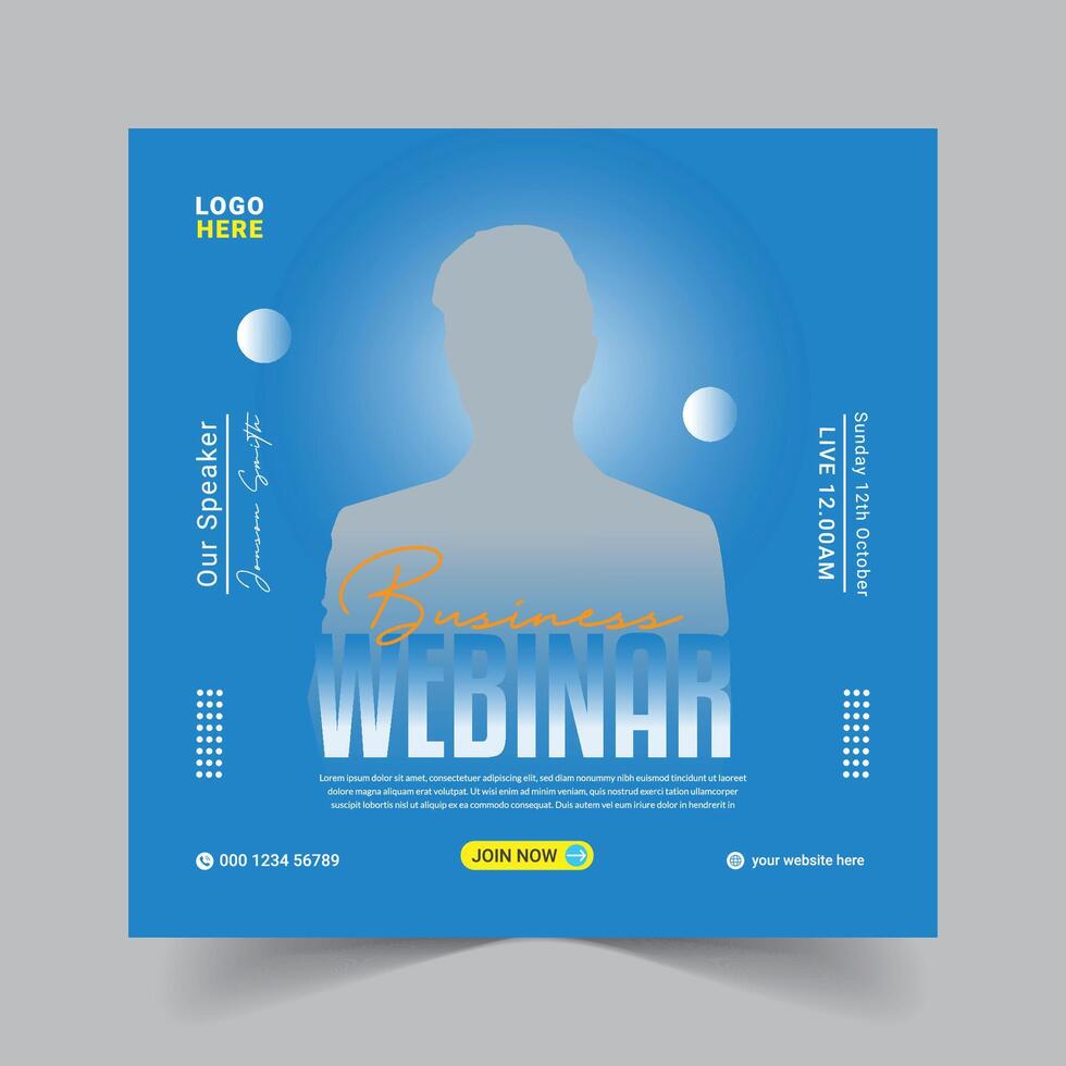 Creative Business Webinar Social Media Poster Free EPS vector