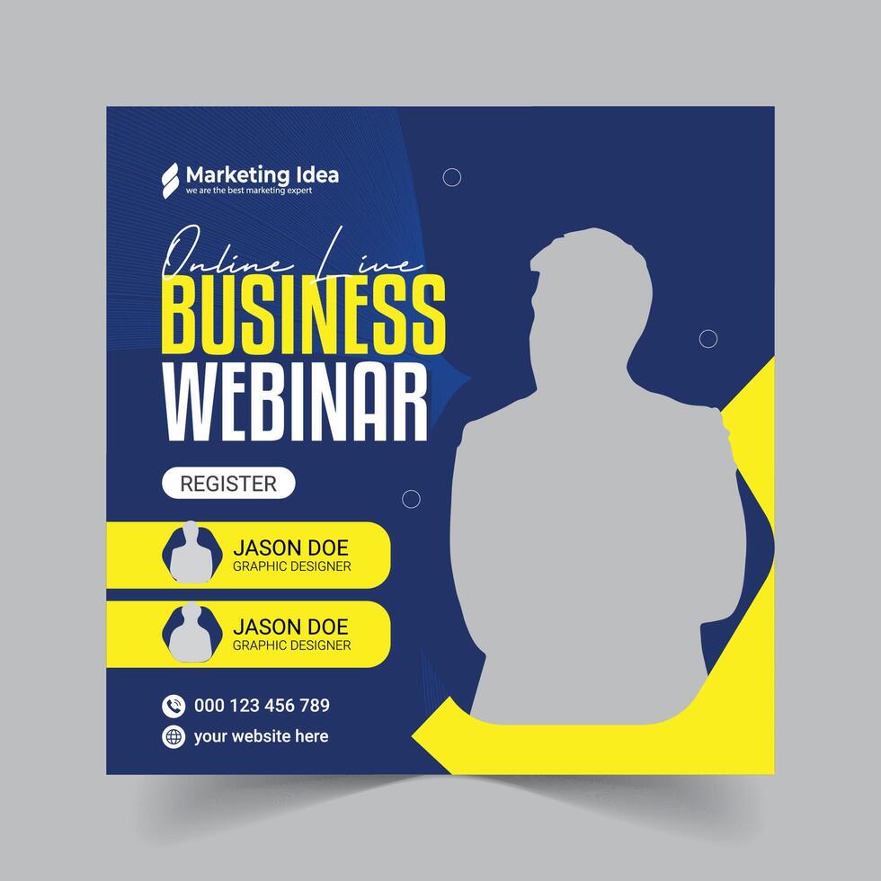 Free Social Media Business Webinar Template vector