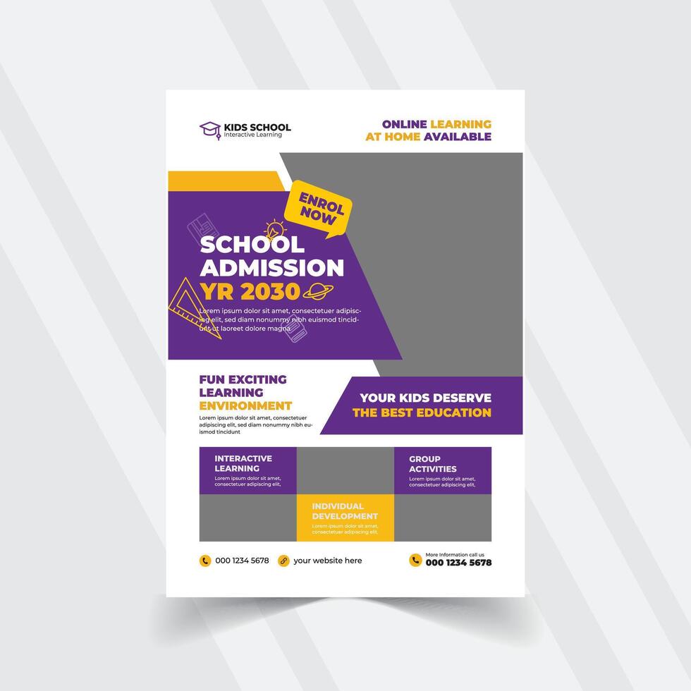 Engaging Education Flyers for Kids. Free SVG Templates vector