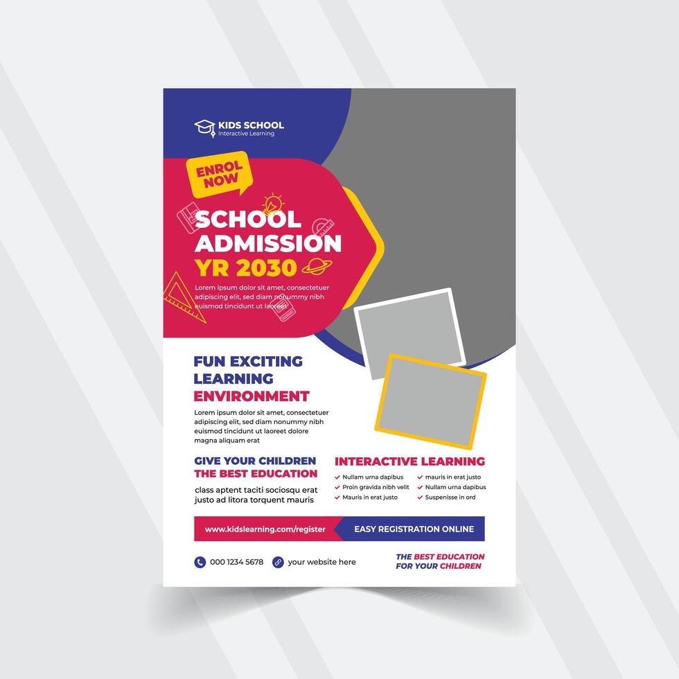 Educational Flyer and Banner Designs for Kids. Free SVG Resources vector