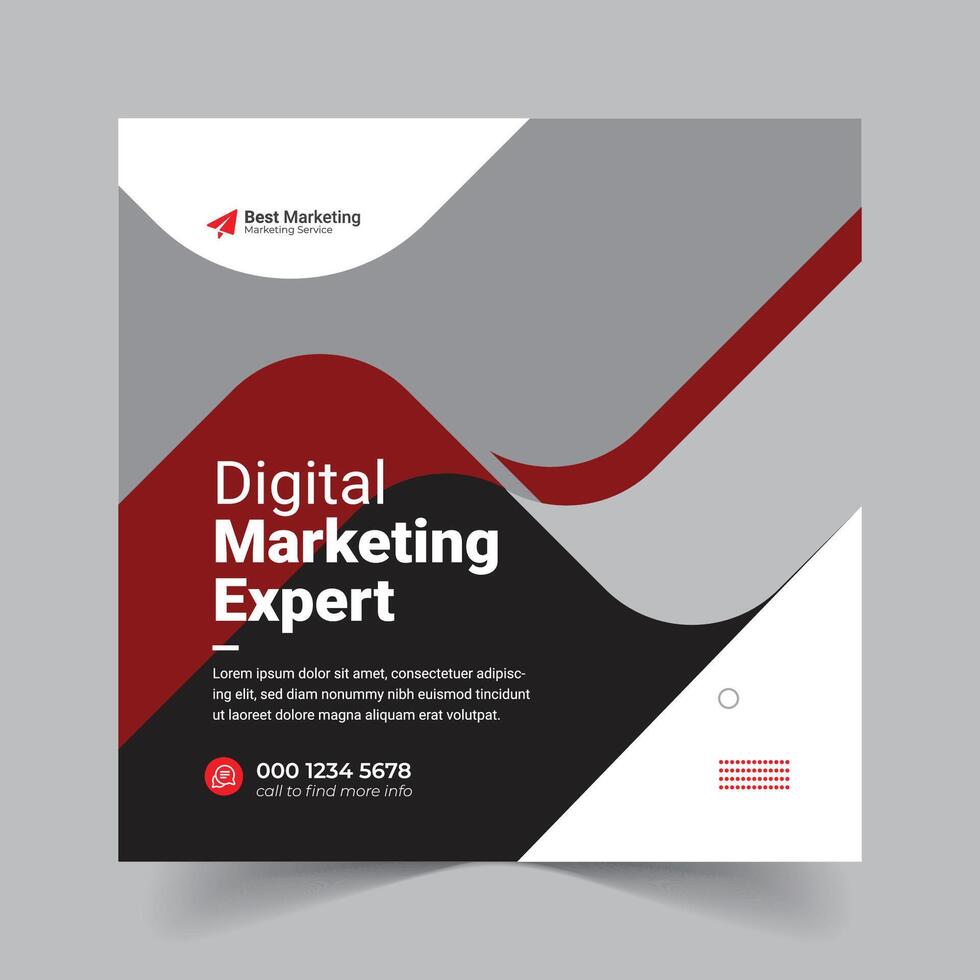 Modern Digital Marketing Template for Social Media Posts vector