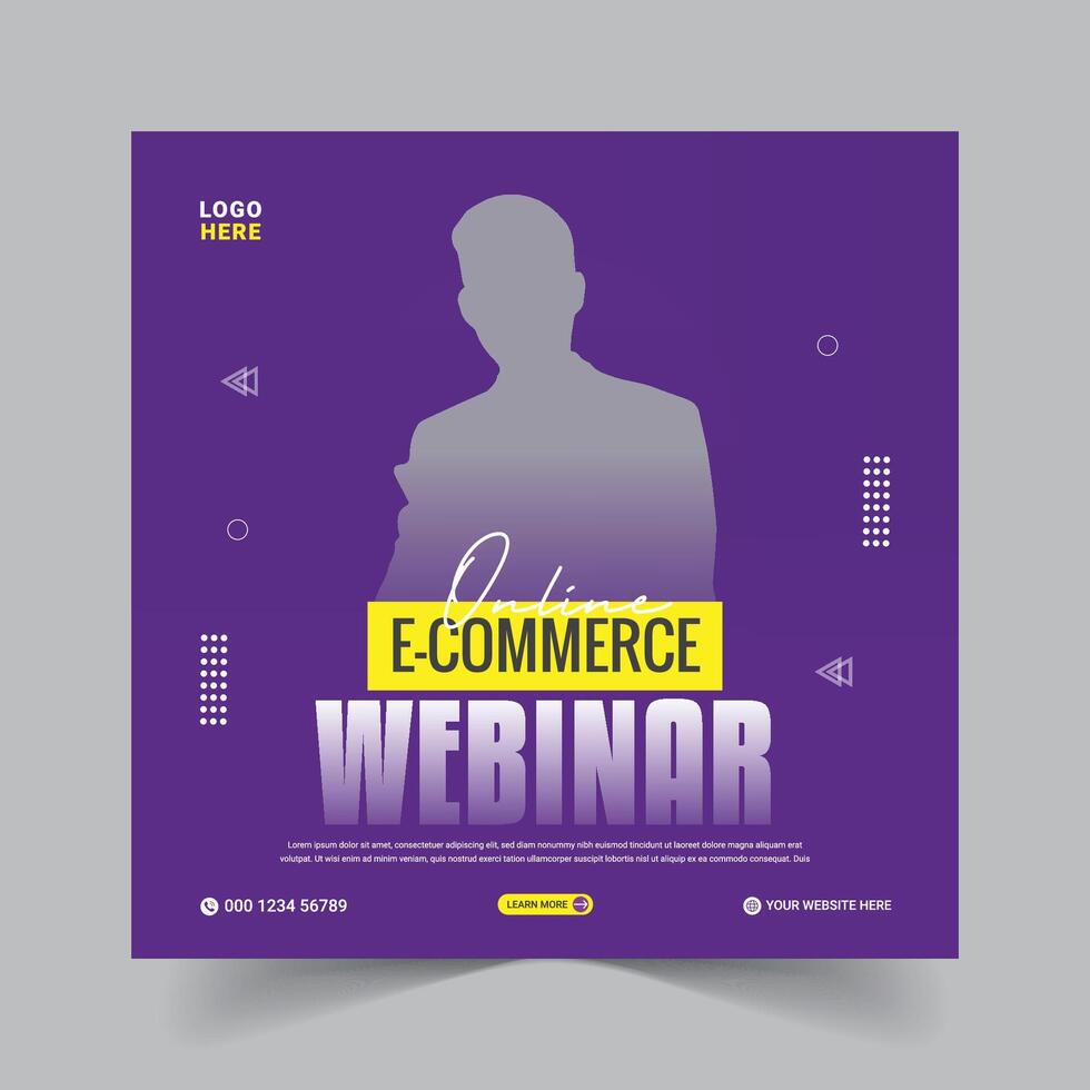 Customizable Free EPS Template for Business Webinar Poster vector