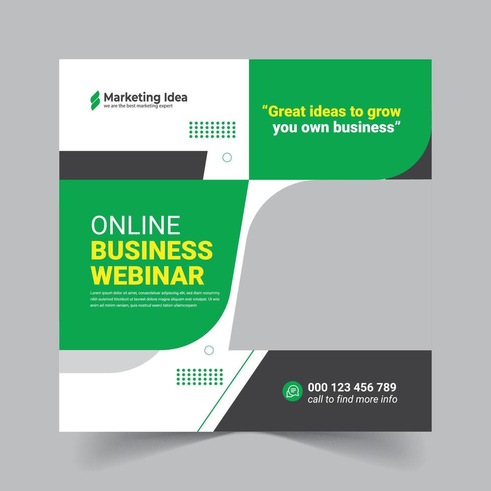 Social Media Webinar Flyer Design Free EPS Template vector