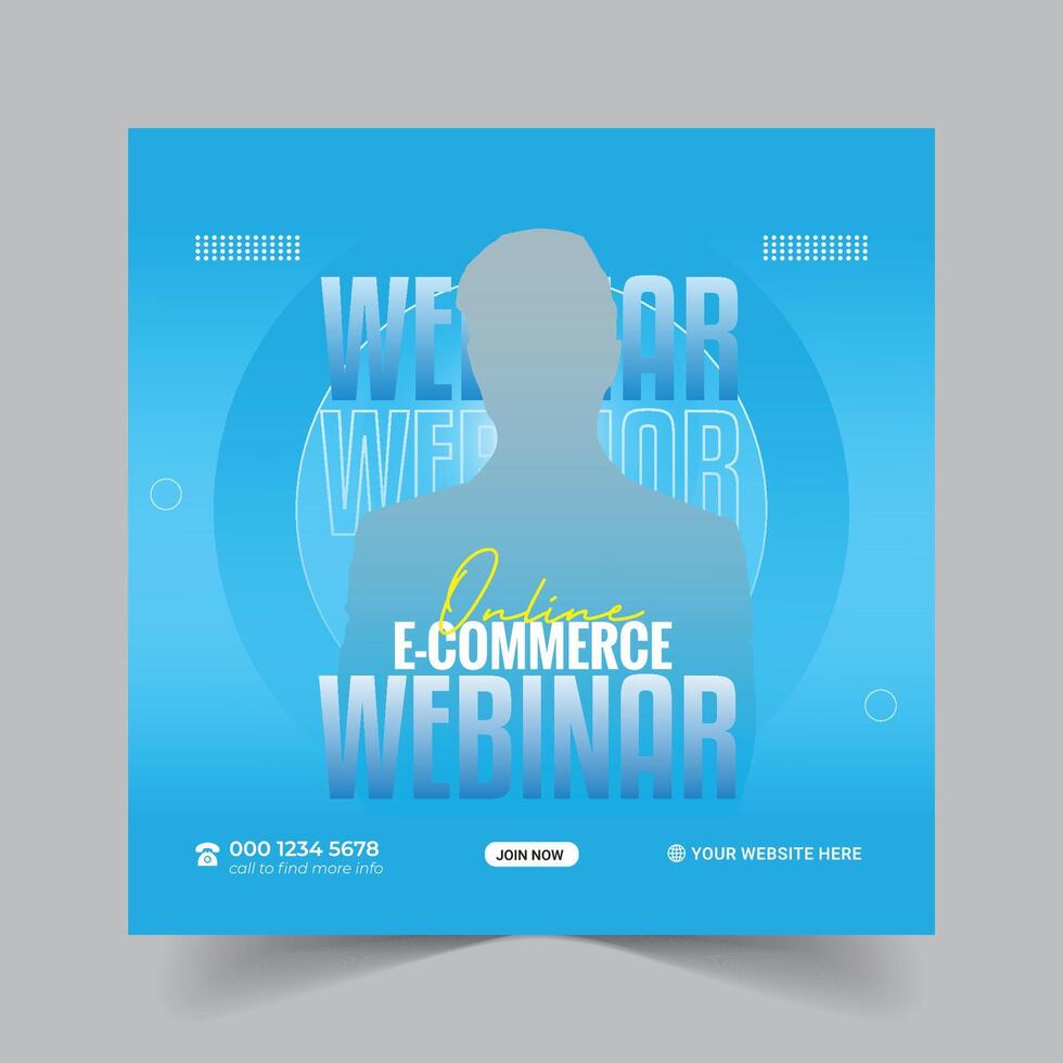 Editable Social Media Poster for Business Webinar Free EPS vector