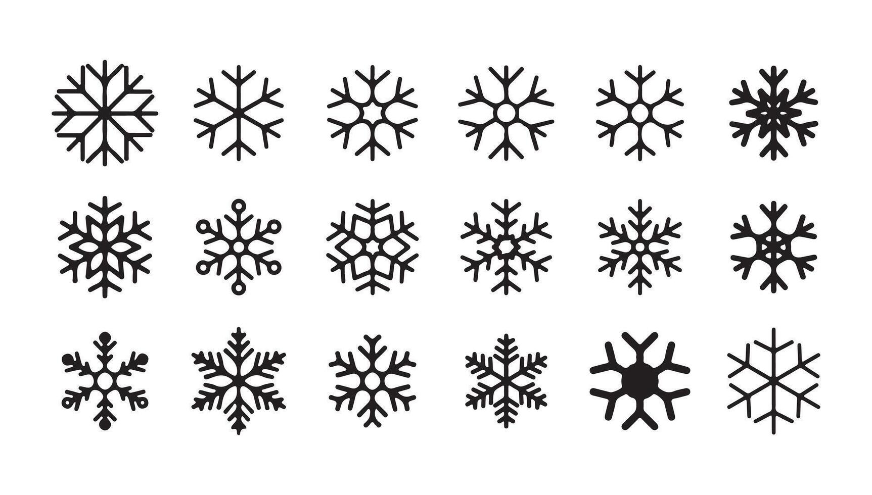 Snowflake winter. Snowflakes icons. Collection snowflakes ink freehand. vector