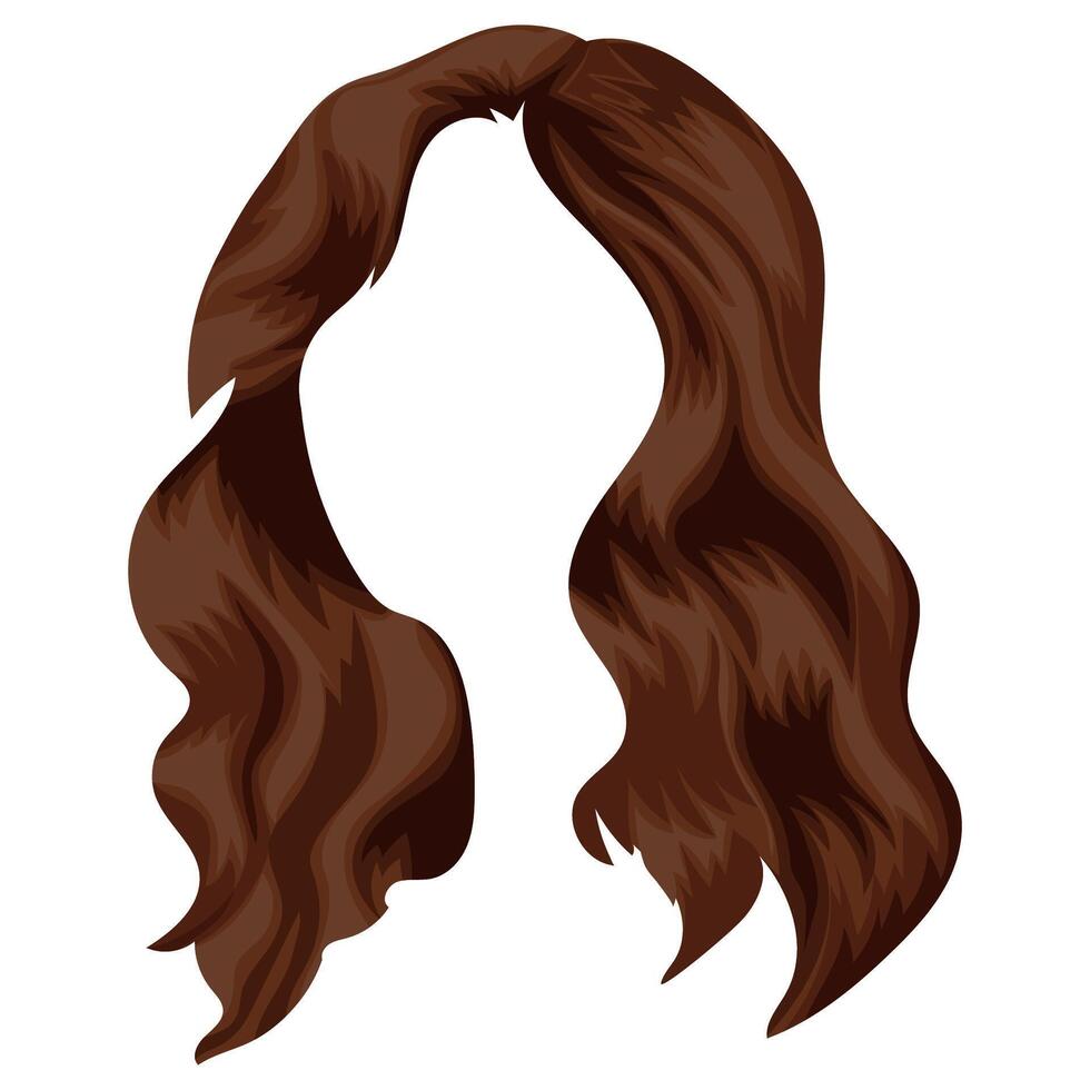 female medium length brown hair pattern for various female characters faceless pattern vector