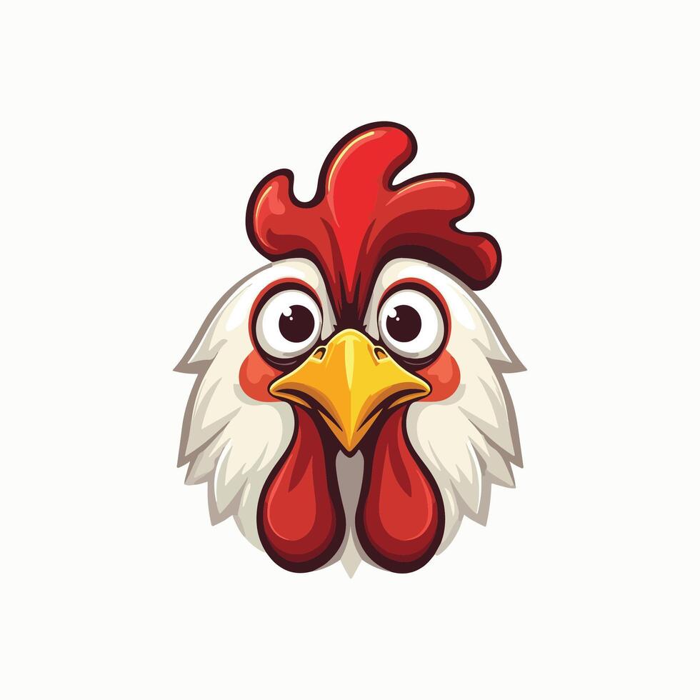 Rooster with an angry expression, illustrated as an illustration in a dramatic cartoon art style vector