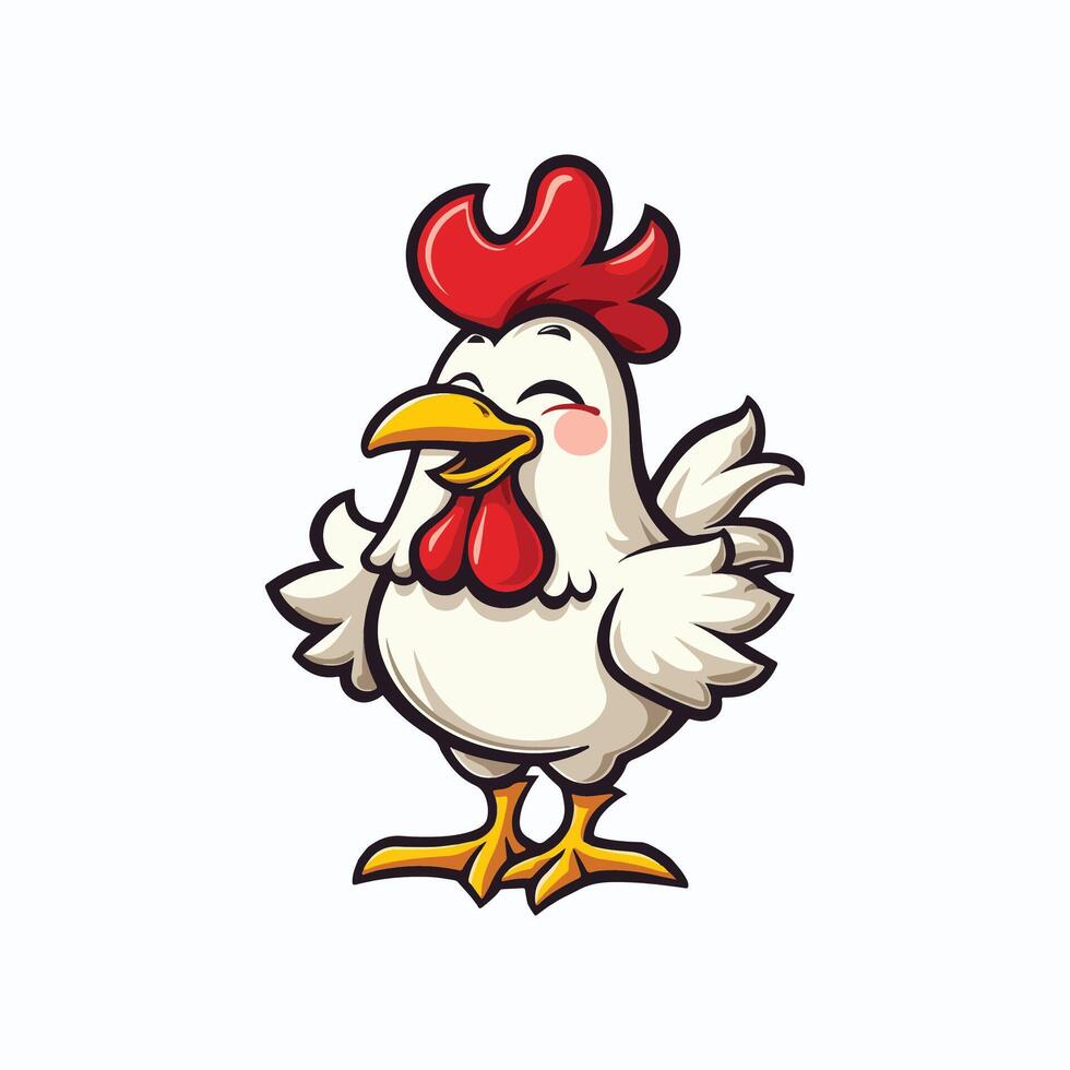 Funny cartoon rooster with a quirky pose, perfect illustration for humorous farm animal designs vector