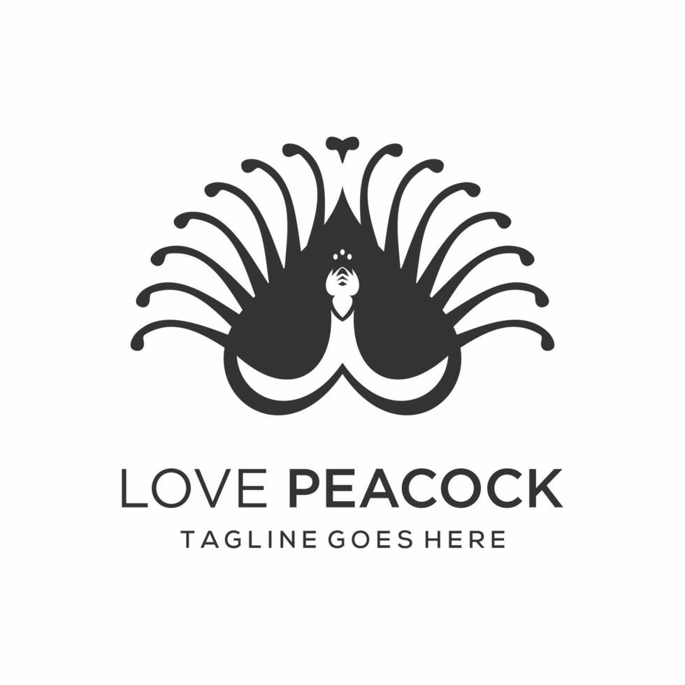 Love and peacock. Design template eps 10 vector