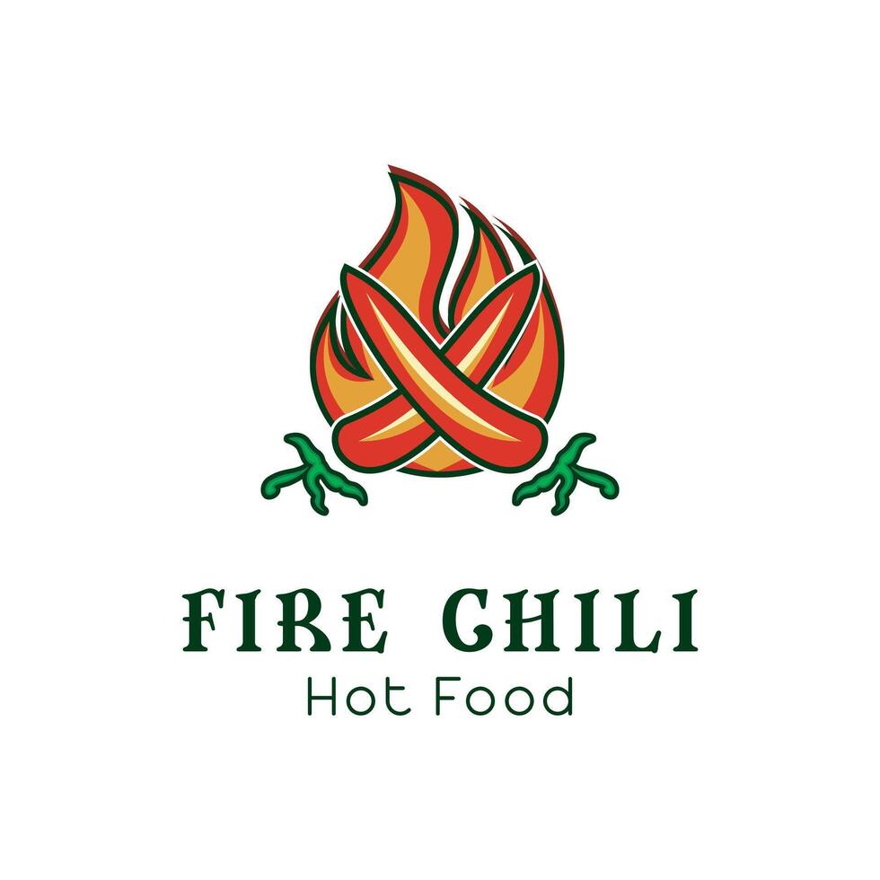 Chili Red Hot And Fire logo concept , Spicy Pepper logo design template, Restaurant vector