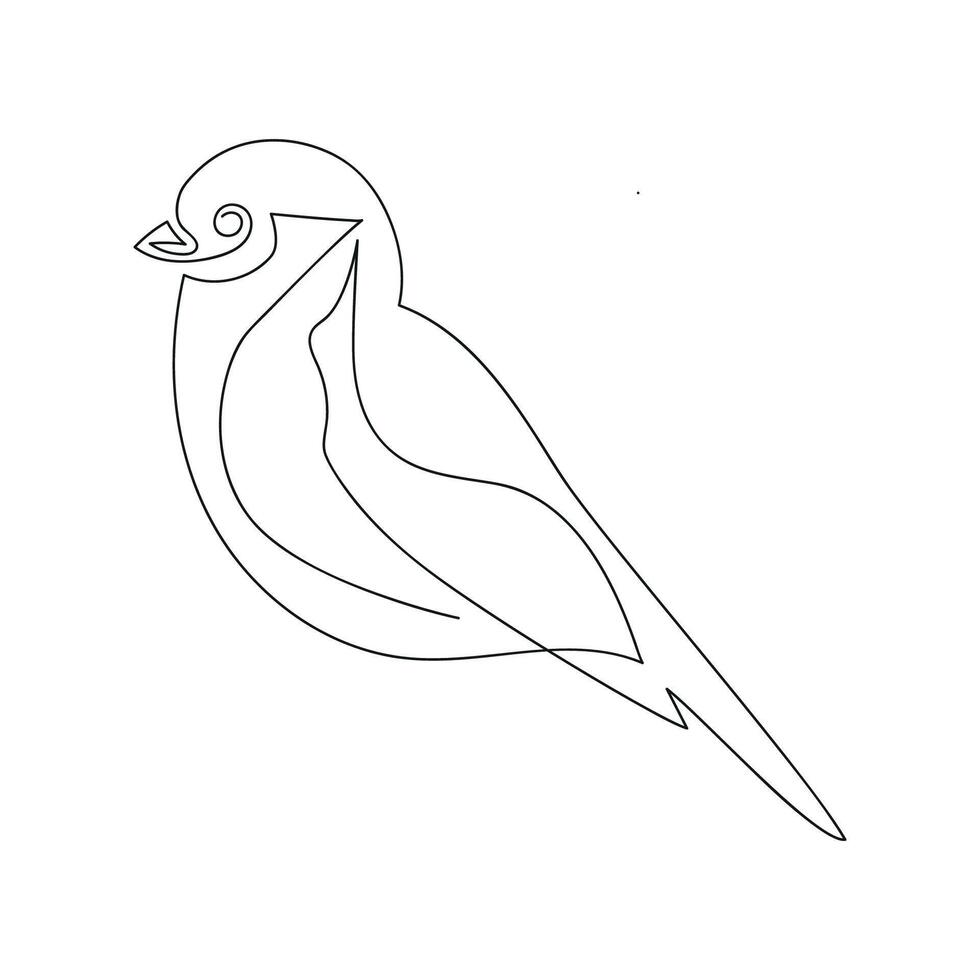 Bird in one continuous line. One line drawing, minimalism. illustration. vector