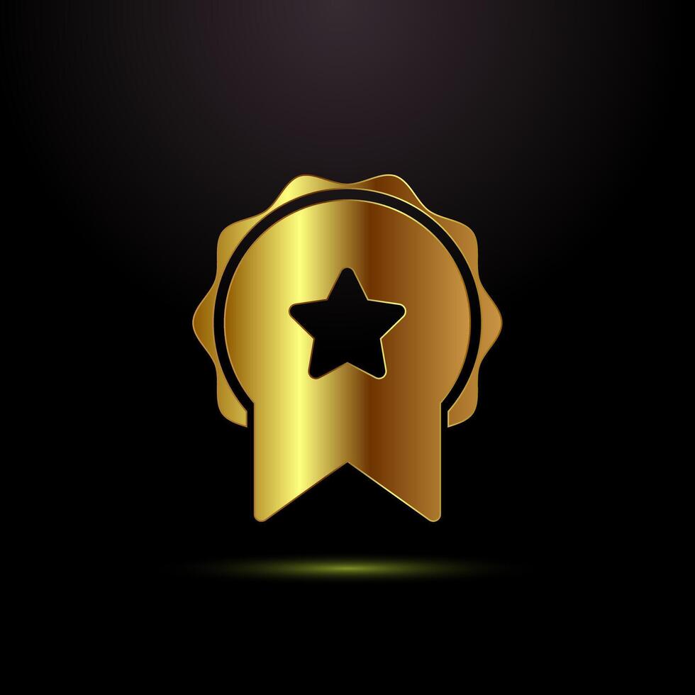 Gold color award icon design, Winning icon, Champion symbol vector