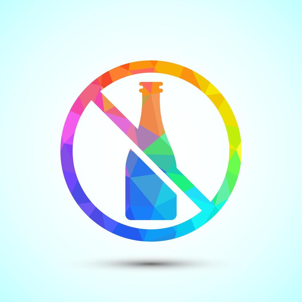 Alcohol free icon design illustration, low poly style vector
