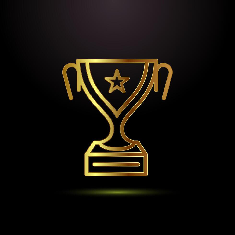 Gold color award icon, Winning icon, Champion symbol vector
