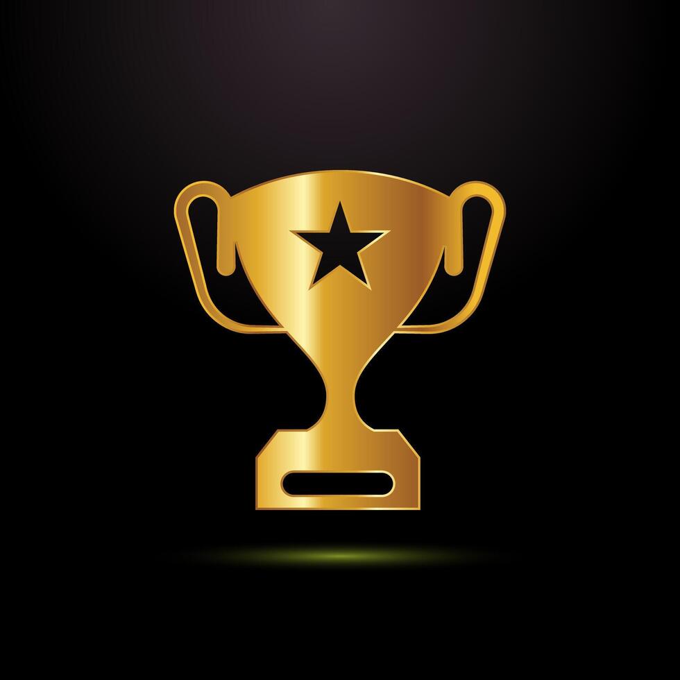 Gold color award icon design illustration, Winning icon vector