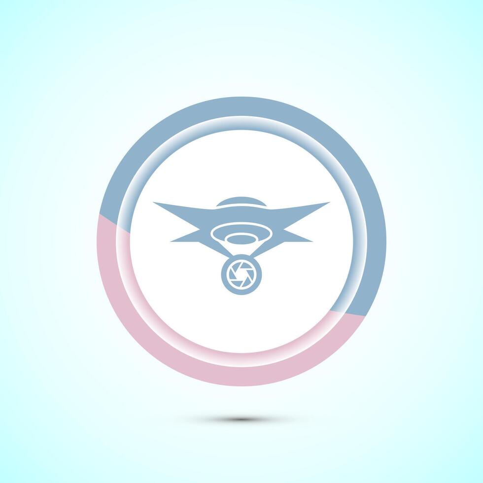 Drone icon design illustration. Drone quadrocopter logo sign symbol, Pastel color button design vector