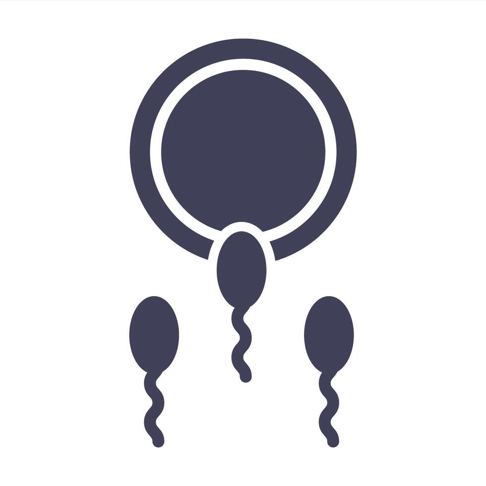 spermatozoon and egg black icon. vector