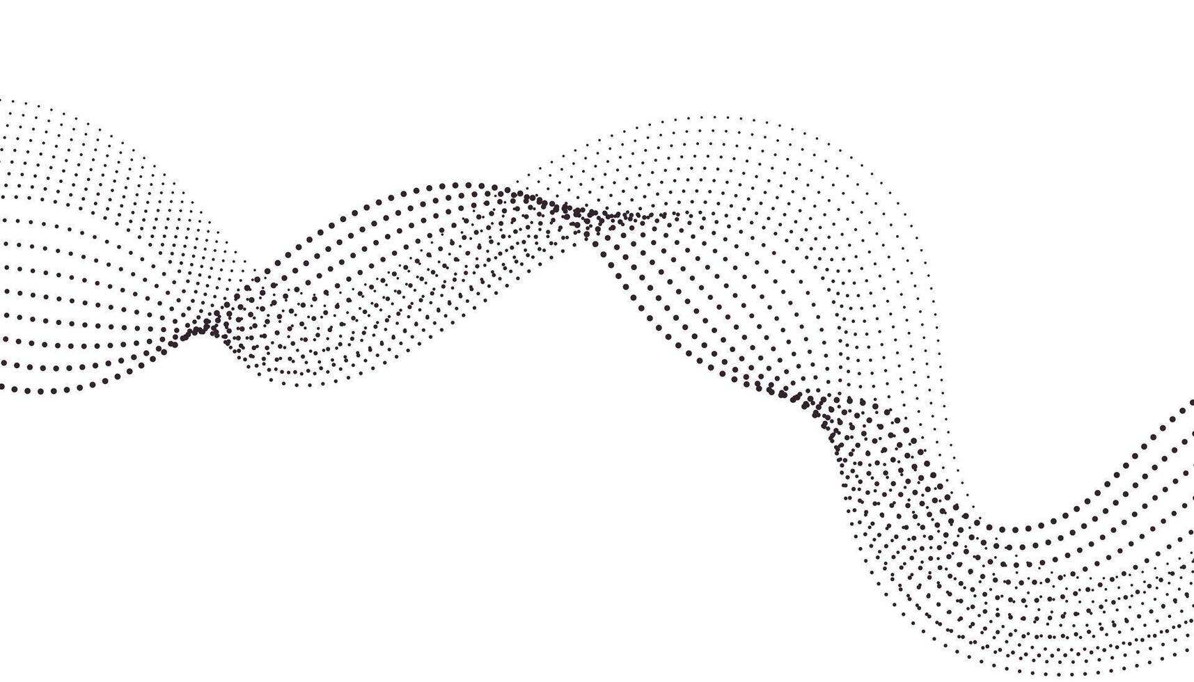 Diverging dots,particles, wave pattern. Curve light line. Abstract banner background design for music, neural network concept vector