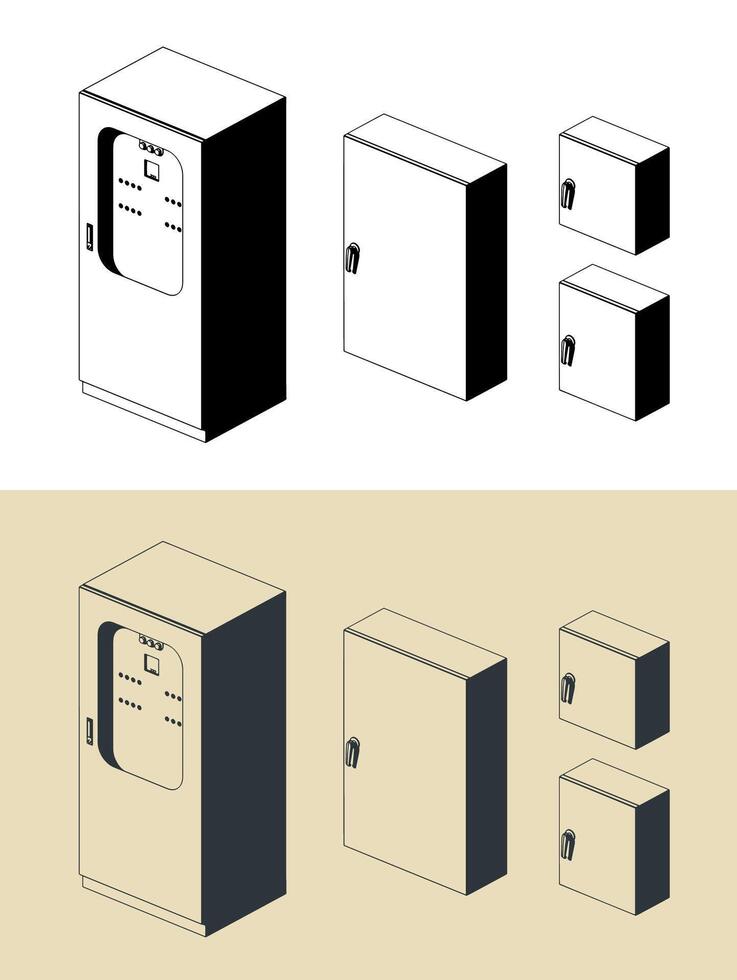 Electrical panels illustrations vector