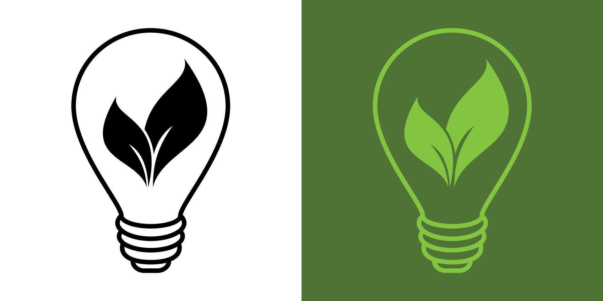 Energy saving symbol. Green energy and eco-friendly sources logo concept. World Environment Day. Energy icon with a green leaf vector