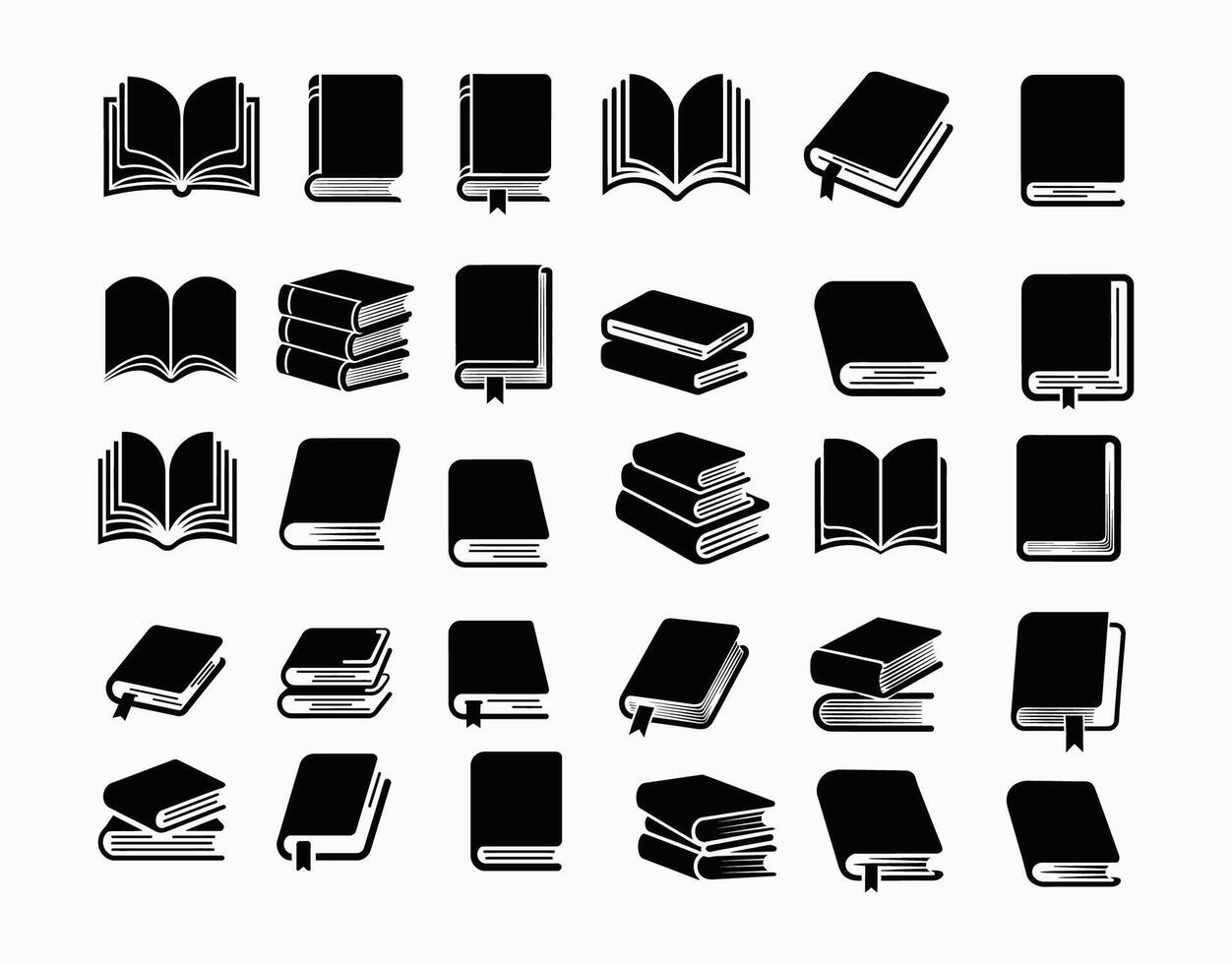 Book Silhouette Collection Template EPS file vector