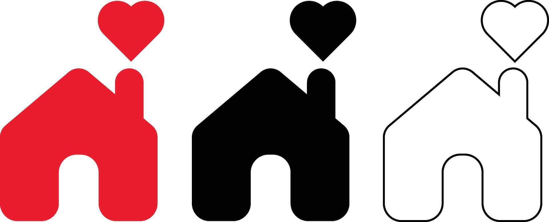 Home Sweet Home Love Above The Chimney with Red Black Outline Version vector