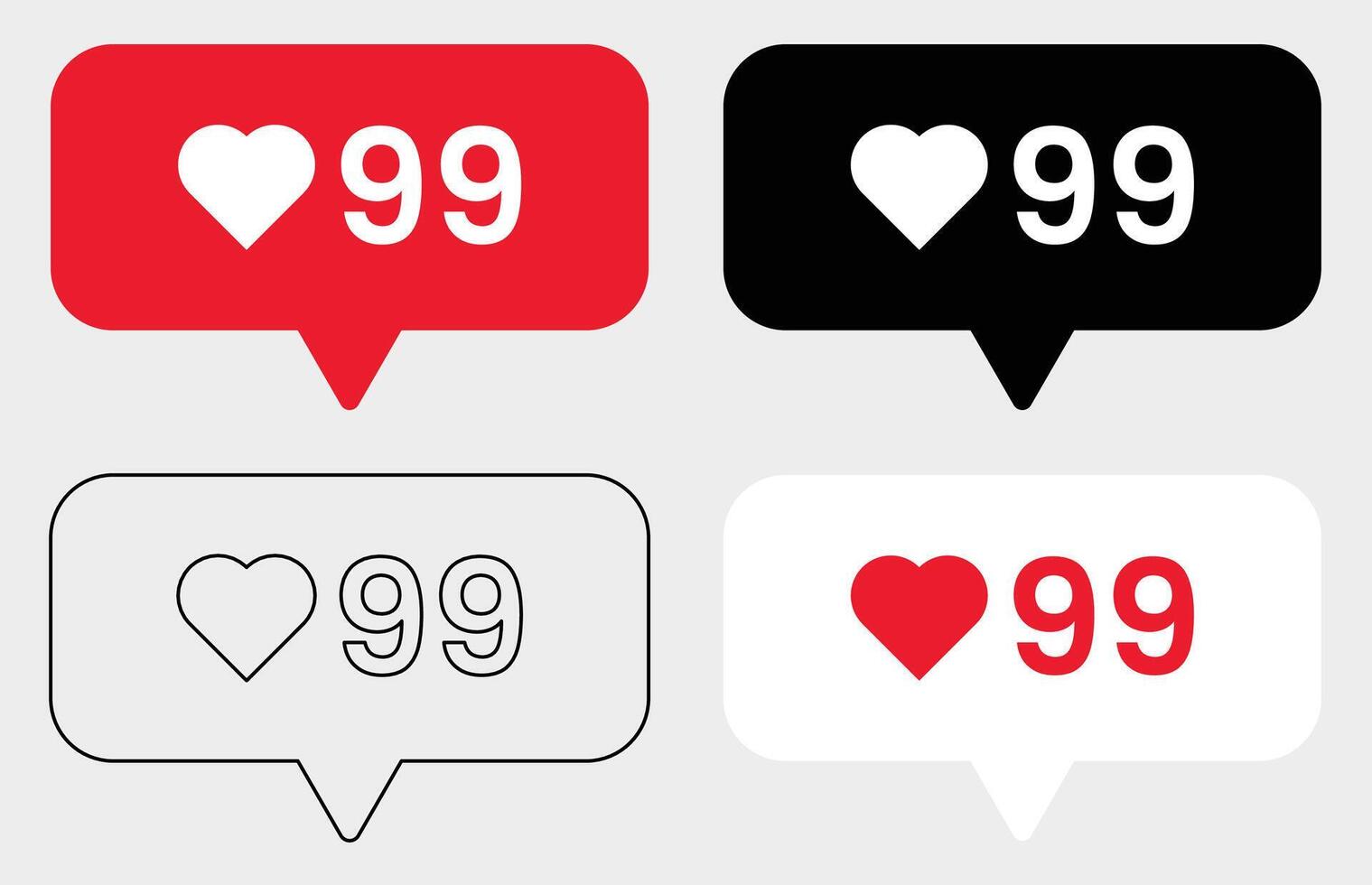 Ninety Nine Love Like Notification for Social Media vector