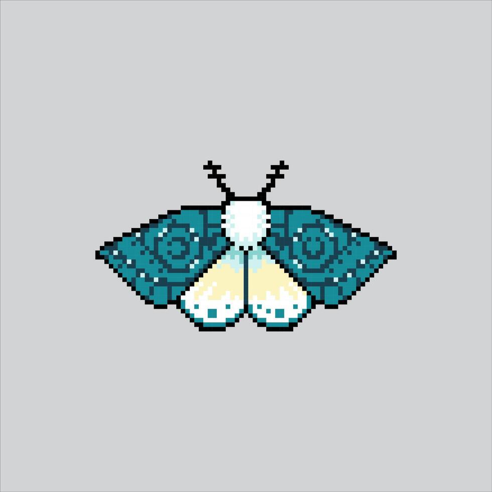 Pixel art illustration Moth. Pixelated Butterfly Moth. Moth Butterfly Insect Icon pixelated for the pixel game and icon for website and game. old school retro. vector