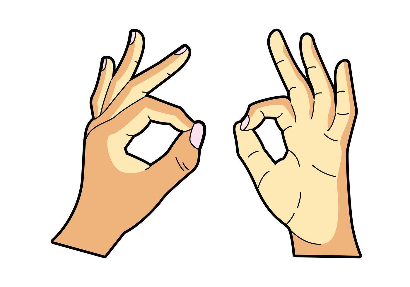 OK hand gesture set isolated on white background. vector