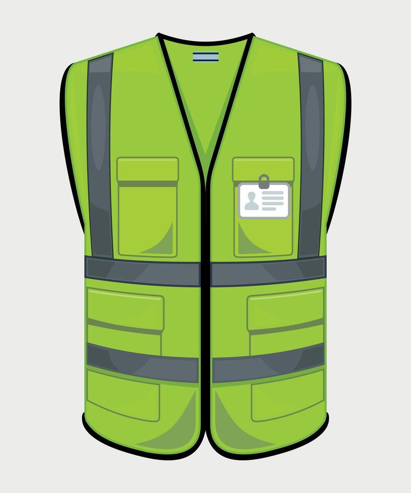 protective work vest for worker green color on white background vector
