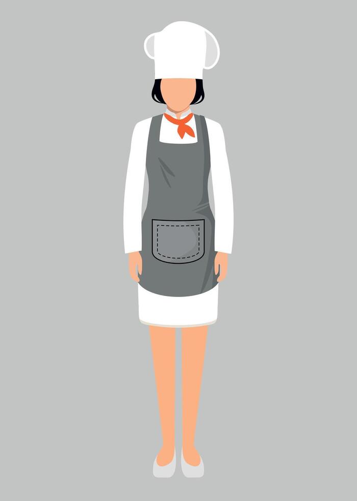 icon of a female chef in an apron and hat on a white background vector