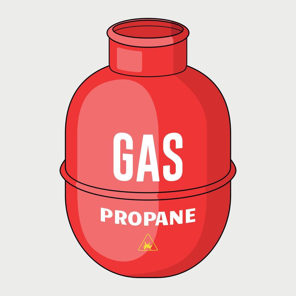 metal propane gas cylinder icon red color on white background vector