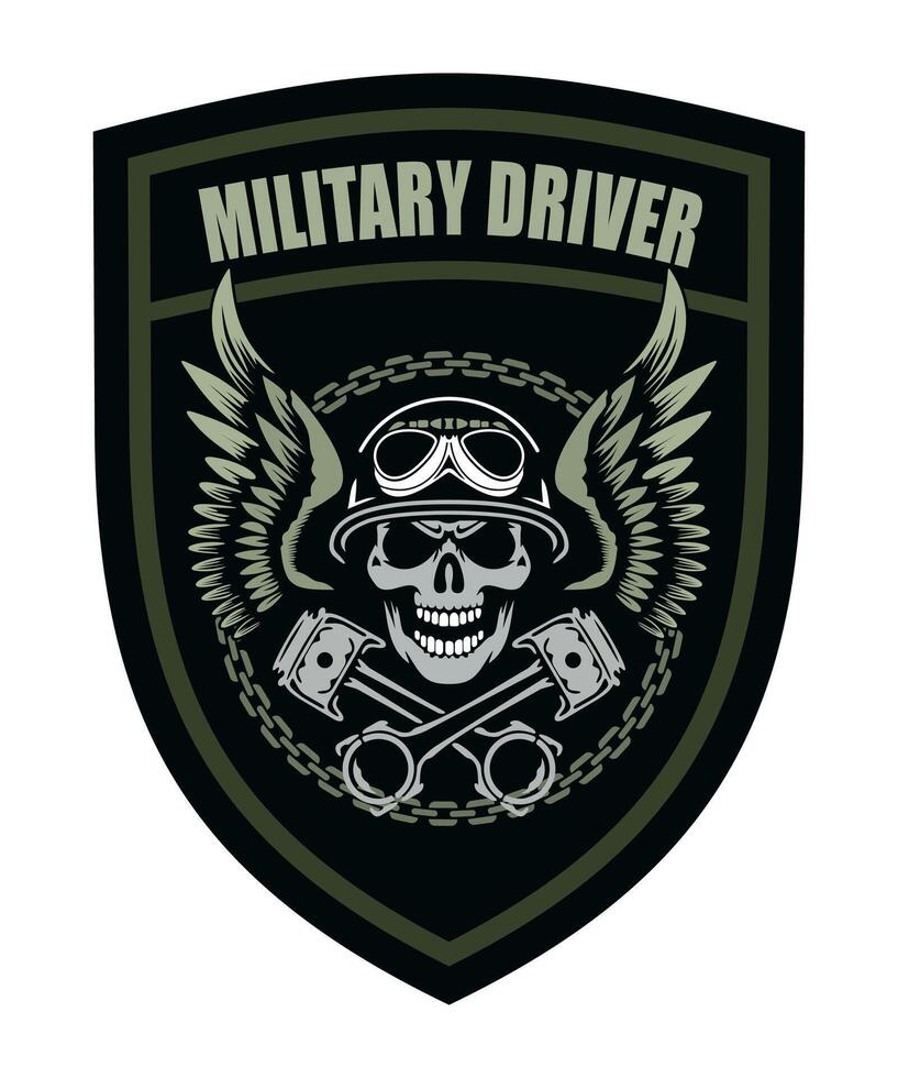 military chevron green color military army driver on white background vector