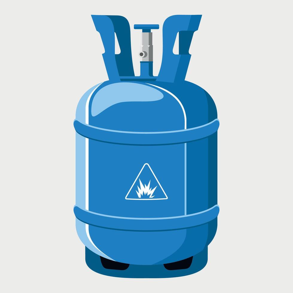 metal LPG gas cylinder icon blue color on white background vector