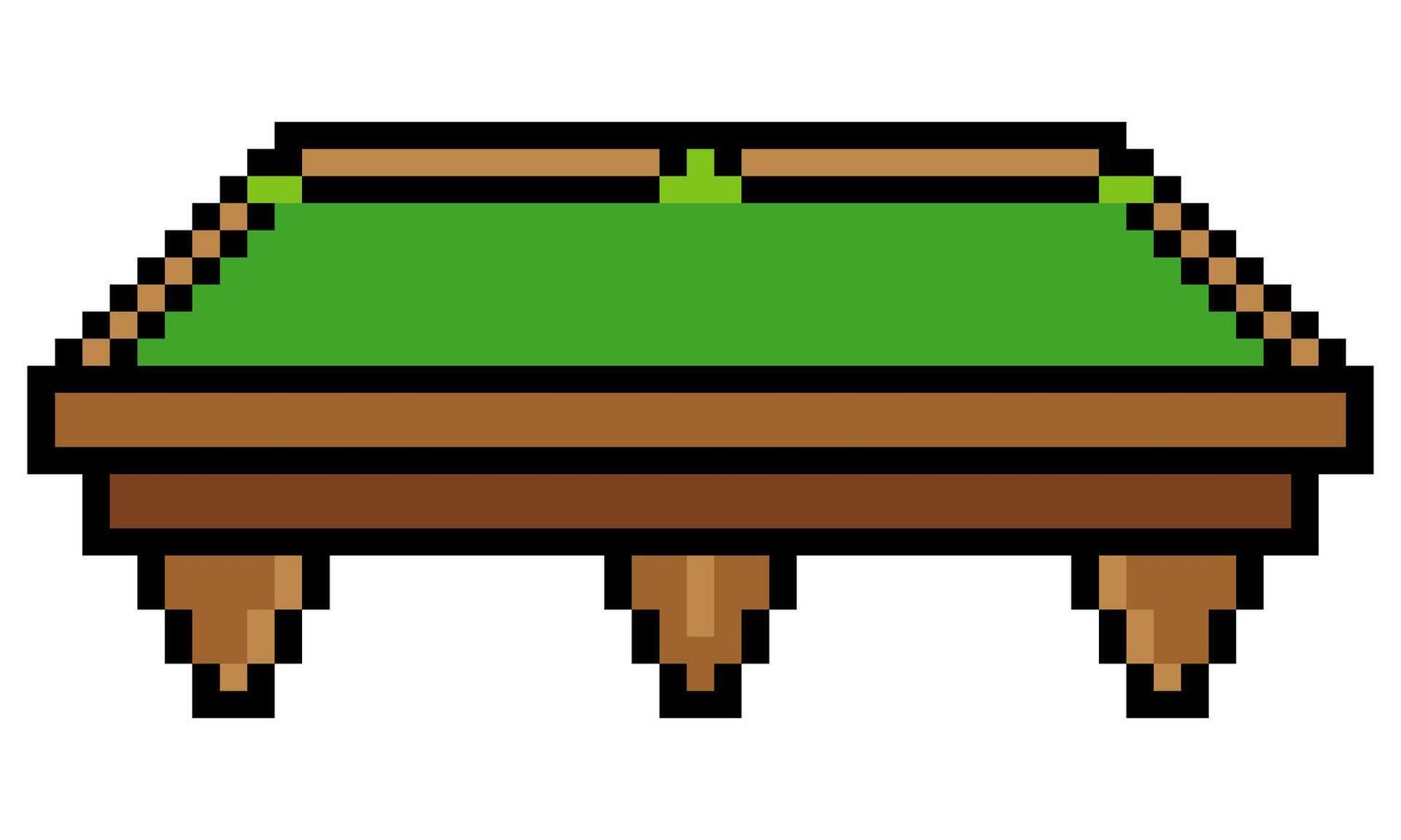 Empty pool table in pixel art style vector