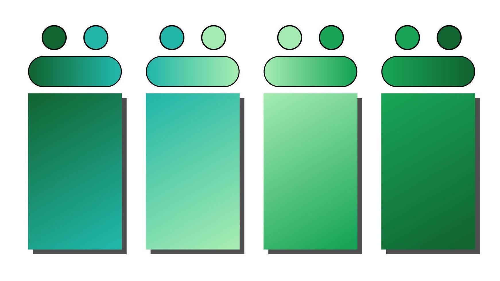 Set of gradient background. Cover set design with Green, Blue Green, Neon Green, Kelly Green color. Beautiful abstract gradient for covers, wallpapers, branding, business cards illustration vector