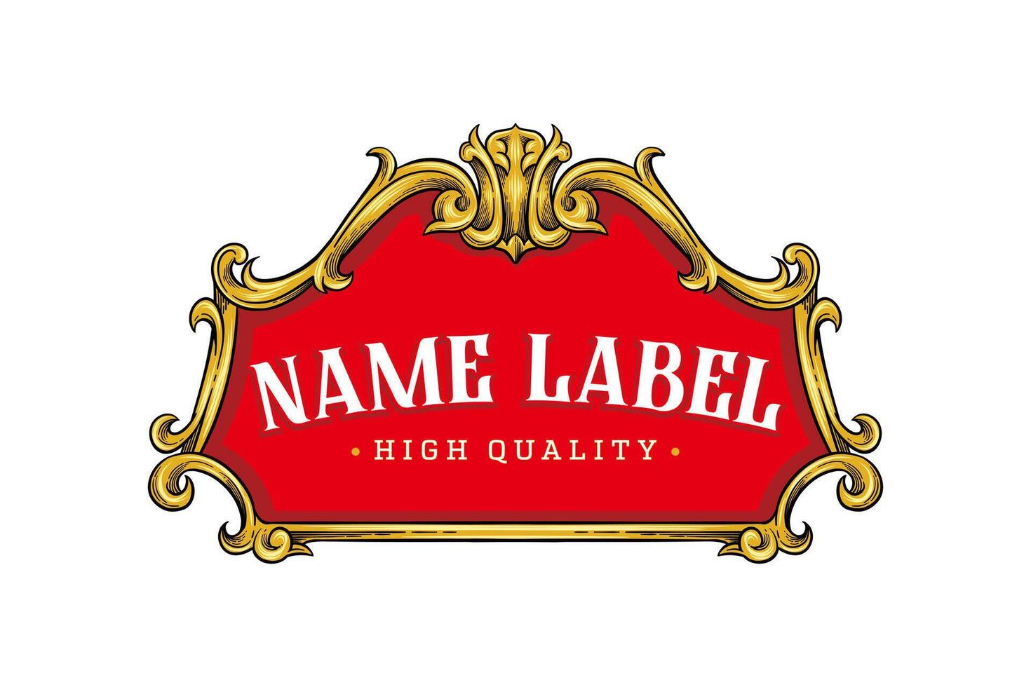 vintage style logo label design with color vector