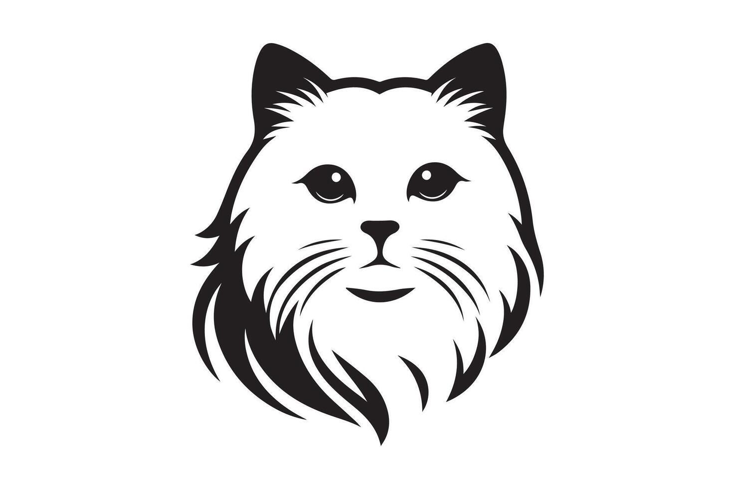 Cartoon Cat Illustration, simple art style on a white background vector