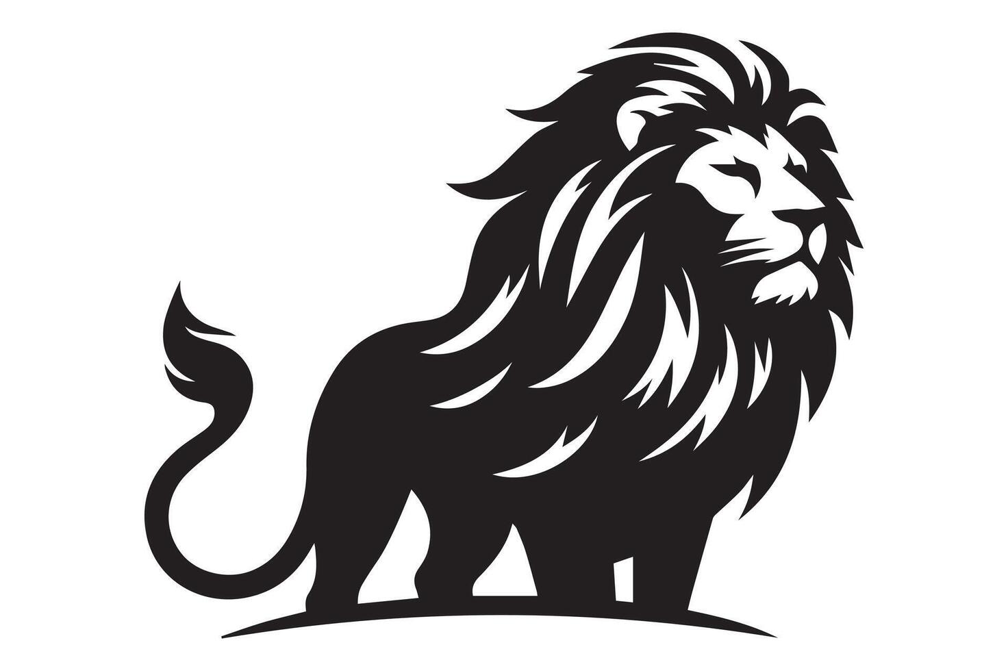 Lion illustration, simple Art style, eps download vector