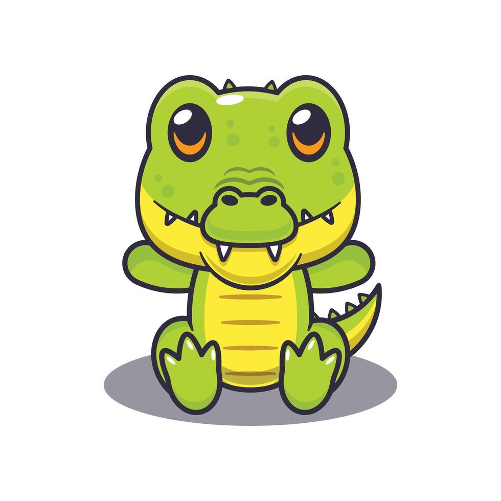 Cute crocodile character cartoon illustration vector