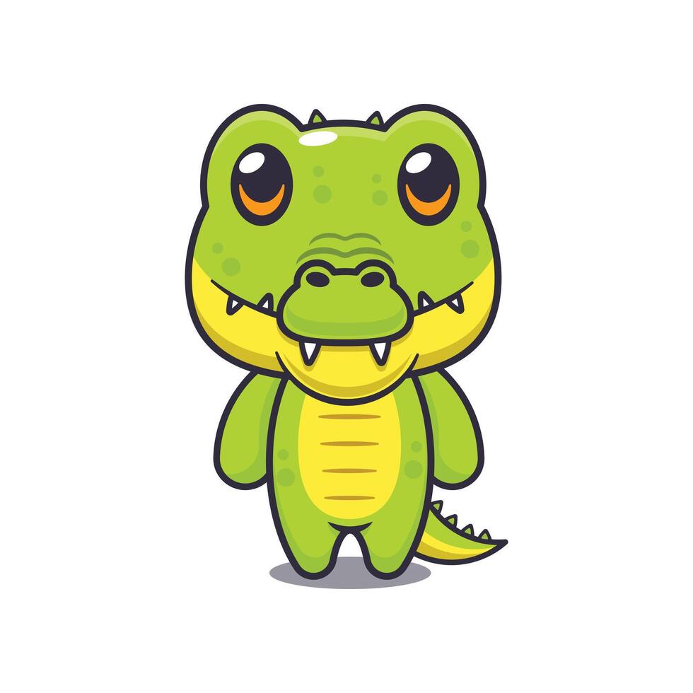 Cute crocodile character cartoon vector