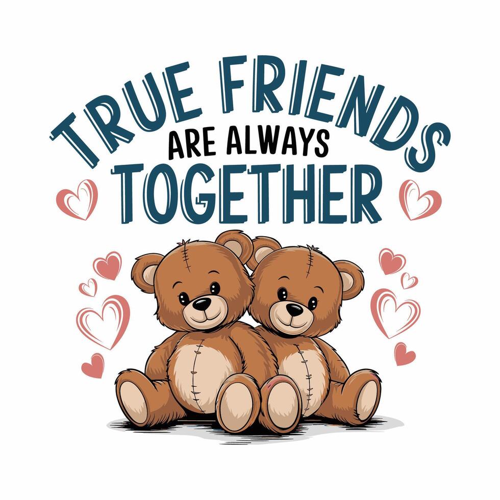 cute Teddy Bears Illustration vector