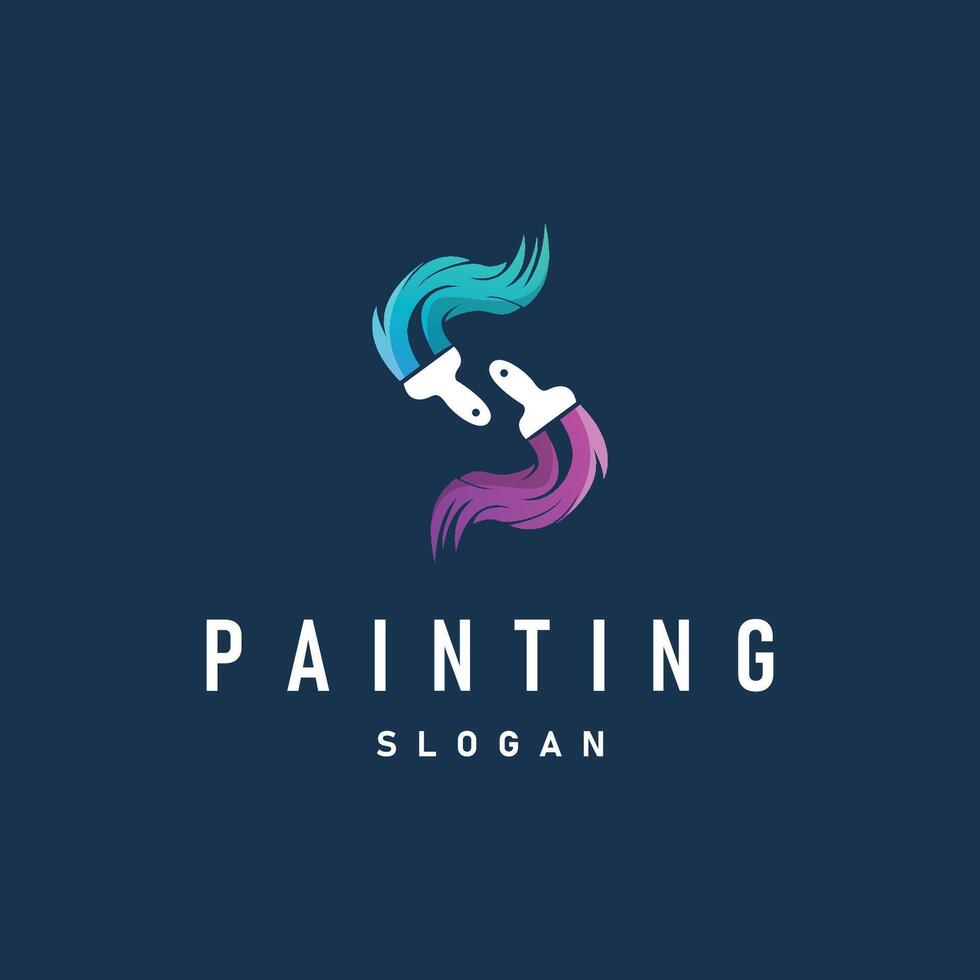illustration design logo paint brush liquid vector