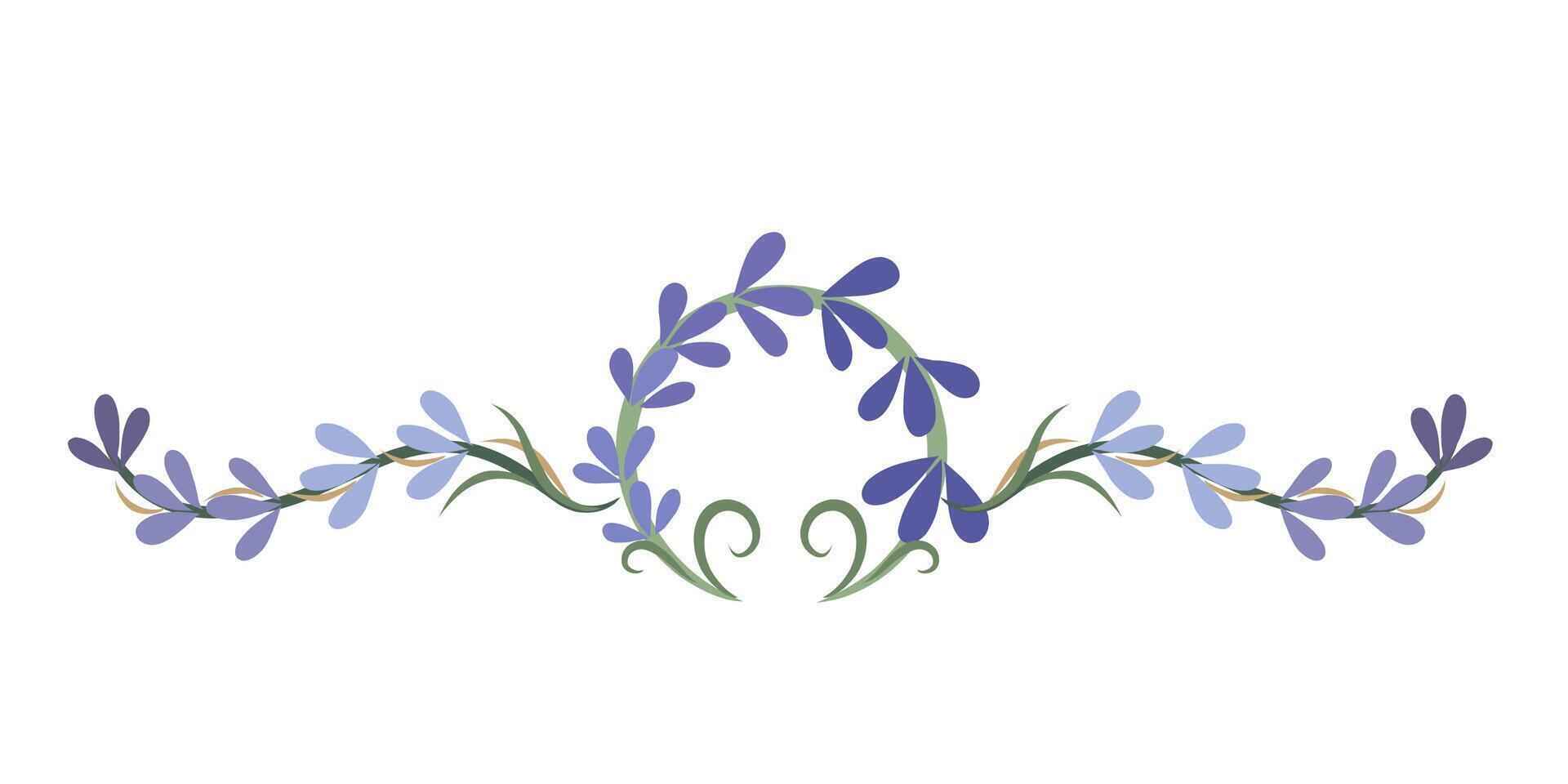 Lavender flower ornament divider border clipart llustration vector