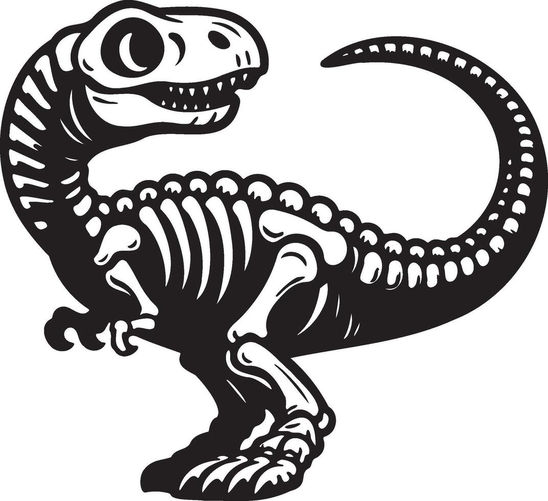 Dinosaur Skull Cartoon Illustration. vector