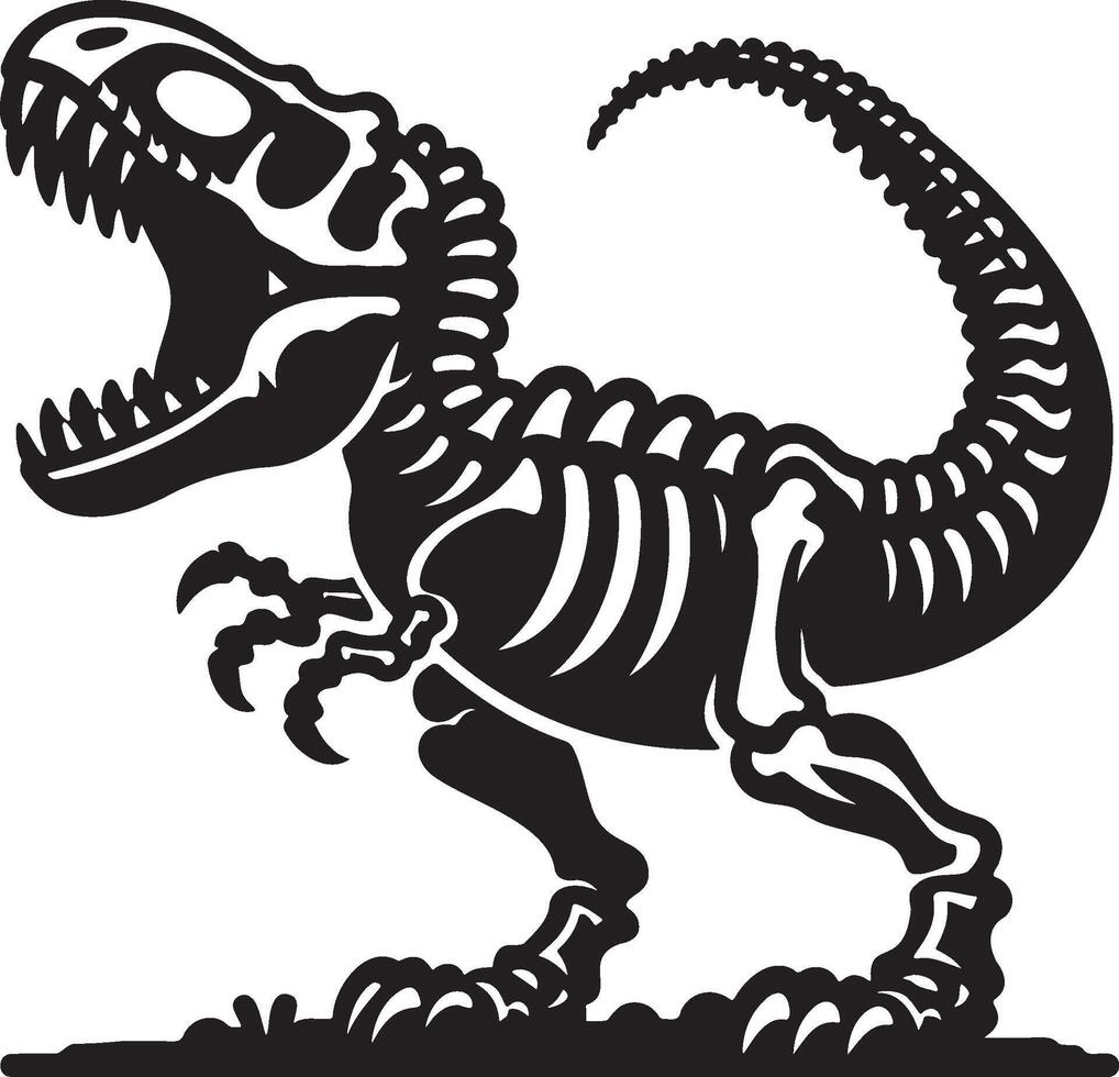 Dinosaur Tyrannosaurus Rex Skull Roar. vector