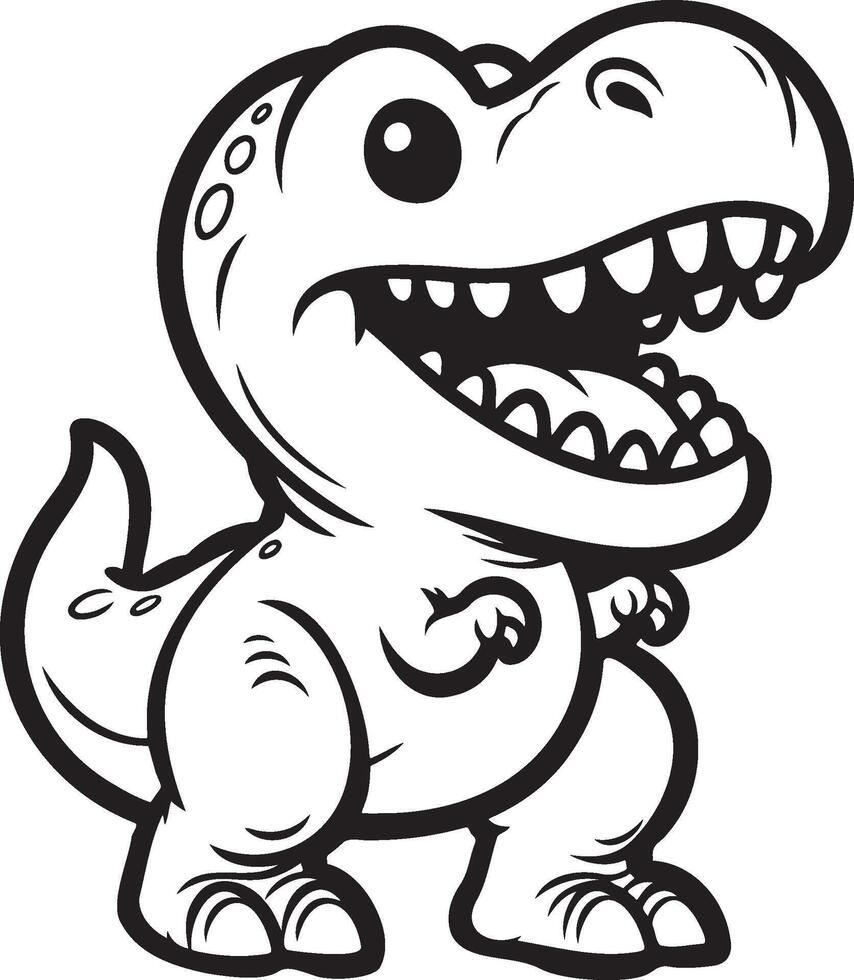 Tyrannosaurus T-Rex Dinosaur Cartoon. vector
