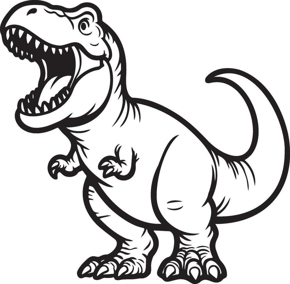 Tyrannosaurus T-Rex Dinosaur Sketch Illustration. vector